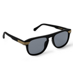 Louis Vuitton Men Round Sqaure Frame Deep Black Sunglasses