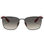Ray Ban Men Square Frame Shiny Dark Black Sunglasses