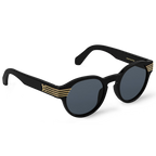 Louis Vuitton Men Round Frame Shiny Deep Black Sunglasses