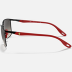 Ray Ban Men Square Frame Shiny Dark Black Sunglasses