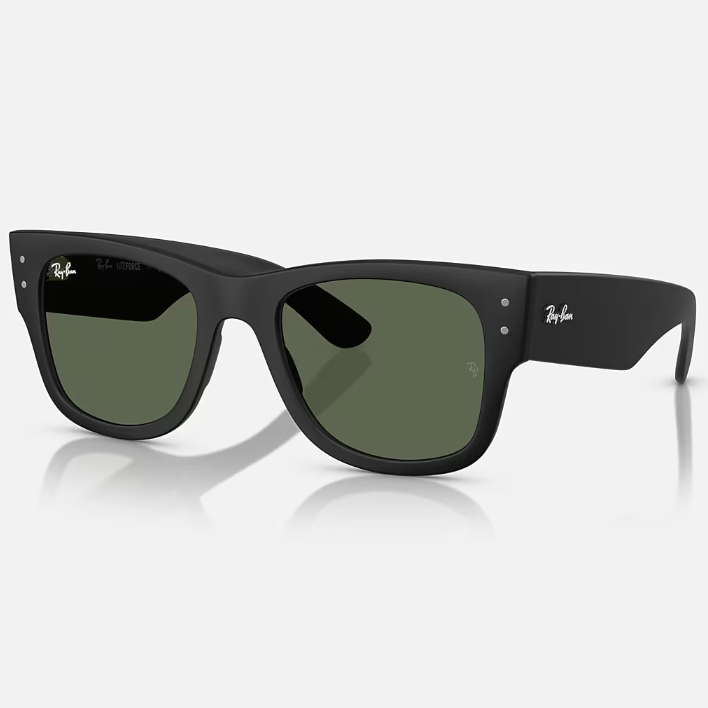 Ray Ban Women Square Frame Shiny Matte Sand Black Sunglasses