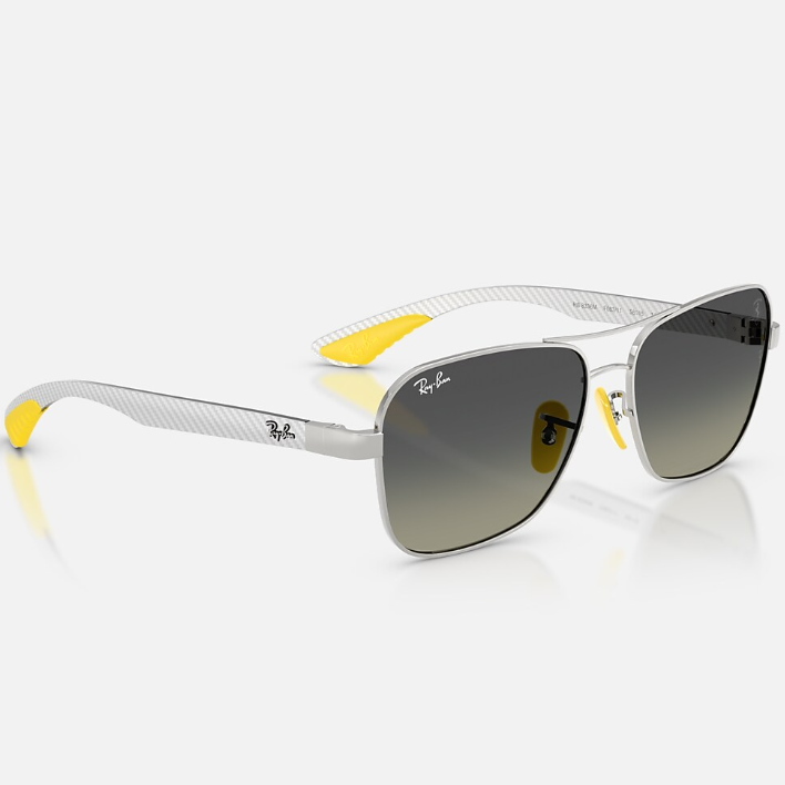 Ray Ban Men Square Frame Royal Silver Sunglasses