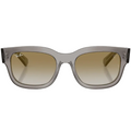 Ray Ban Men Square Frame Shiny Transparent Grey  Sunglasses
