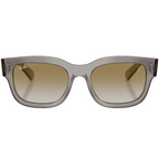 Ray Ban Men Square Frame Shiny Transparent Grey  Sunglasses