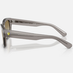 Ray Ban Men Square Frame Shiny Transparent Grey  Sunglasses