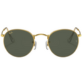 Ray Ban Men Round Frame Shiny Polished Gold Sunglasse