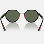 Ray Ban Men Irregular Frame Shiny Royal Silver Sunglasses
