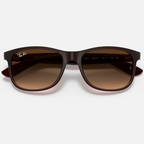 Ray Ban Men Square Frame Matte Brown Sunglasses