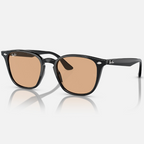 Ray Ban Women Square Frame Shiny Iron Black Sunglasses