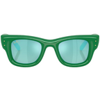 Ray Ban Men Square Frame Polished Green Sunglasses