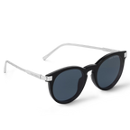 Louis Vuitton Men Round Frame Shiny Soft Black Sunglasses