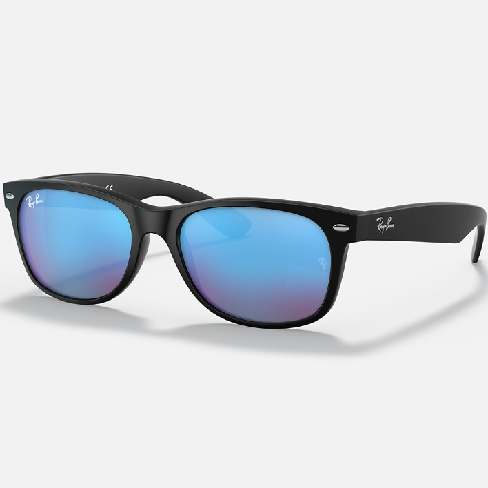 Ray Ban Men Square Frame Shiny Matte Rubber Black Sunglasses