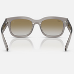 Ray Ban Men Square Frame Shiny Transparent Grey  Sunglasses