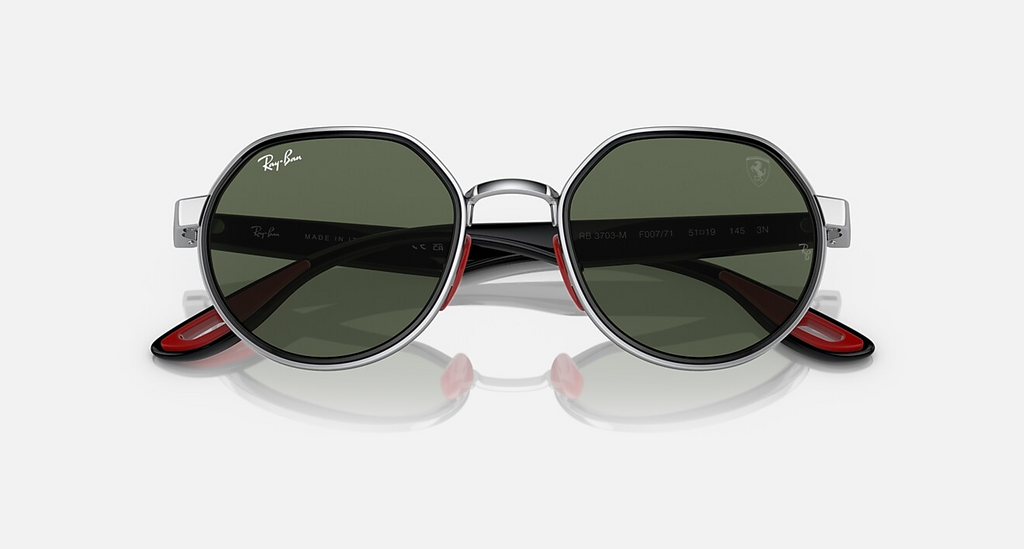 Ray Ban Men Irregular Frame Shiny Royal Silver Sunglasses