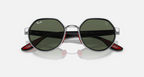Ray Ban Men Irregular Frame Shiny Royal Silver Sunglasses