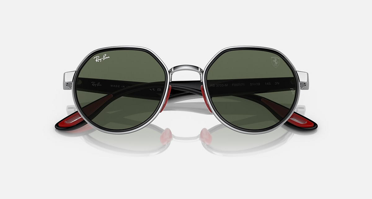 Ray Ban Men Irregular Frame Shiny Royal Silver Sunglasses