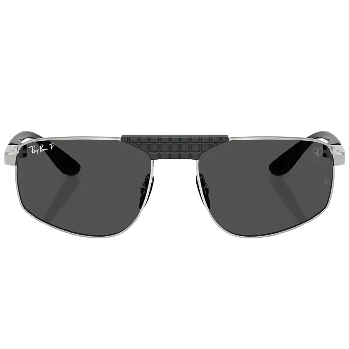 Ray Ban Men Irregular Frame Shiny Old Silver Sunglasses