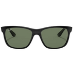 Ray Ban Men Square Frame Shiny Matte Rubber Black Sunglasses