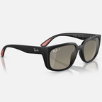 Ray Ban Men Square Frame Oil Black Sunglasses