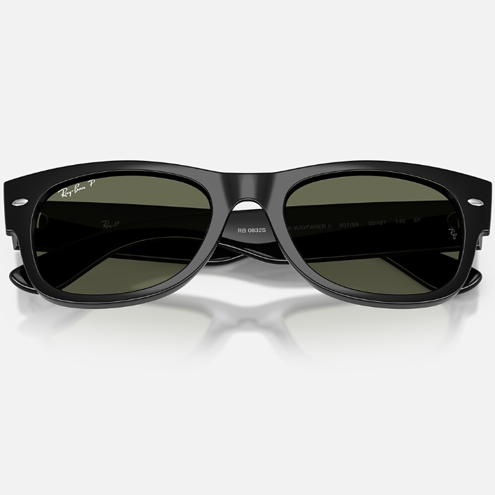 Ray Ban Men Square Frame Shiny Matt Black Sunglasses