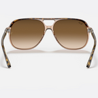 Ray Ban Men Square Frame Polished Transparent Brown Sunglasses