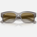 Ray Ban Men Square Frame Shiny Transparent Grey  Sunglasses