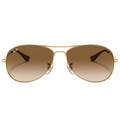 Ray Ban Women Pilot Frame Polished Brown On Gold Sunglasses
