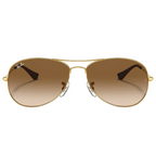 Ray Ban Women Pilot Frame Polished Brown On Gold Sunglasses