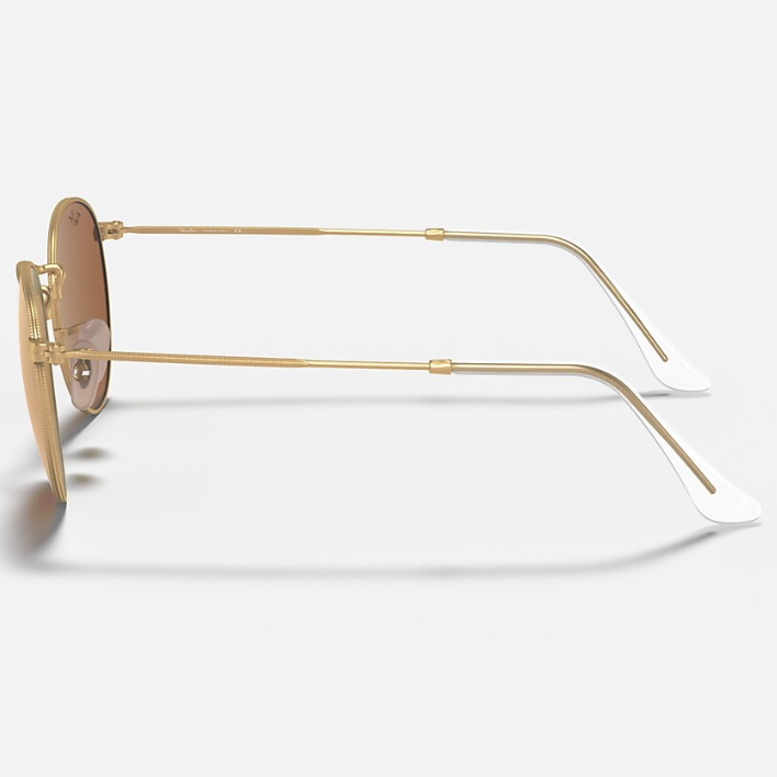 Ray Ban Women Round Frame Matte Gold Sunglasses