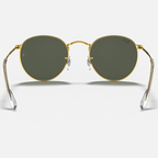 Ray Ban Men Round Frame Shiny Polished Gold Sunglasse
