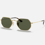 Ray Ban Men Irregular Frame Shiny Deep Gold Sunglasses