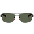 Ray Ban Men Square Frame Shiny Matte Silver Sunglasses