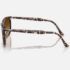 Ray Ban Men Rectangle Frame Polished Havana Yellow Turtle Sunglasses