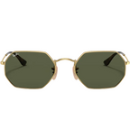 Ray Ban Men Irregular Frame Shiny Deep Gold Sunglasses