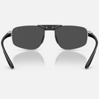 Ray Ban Men Irregular Frame Shiny Old Silver Sunglasses