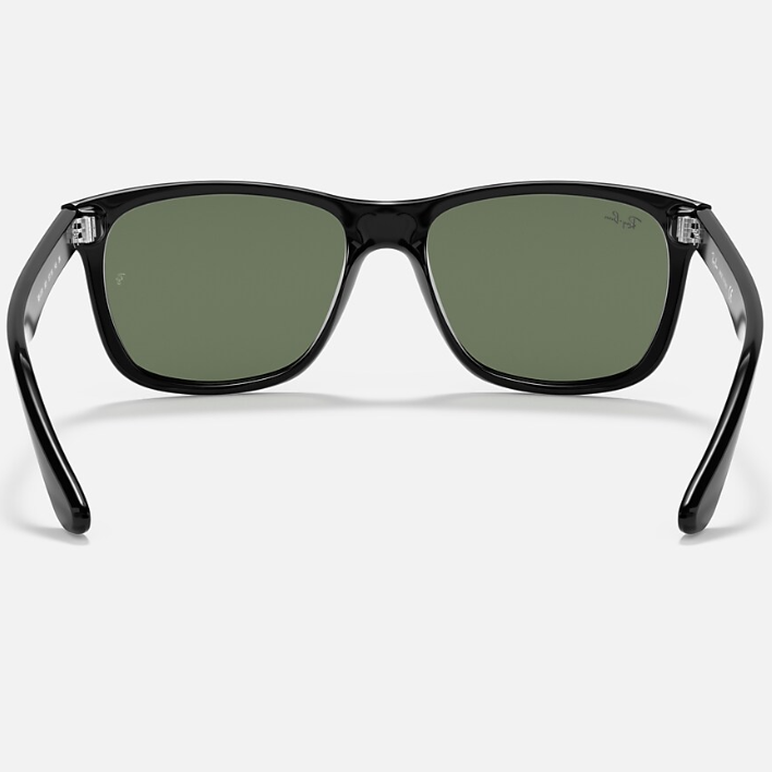 Ray Ban Men Square Frame Shiny Matte Rubber Black Sunglasses