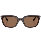 Ray Ban Men Square Frame Polished Opal Brown Sunglasses
