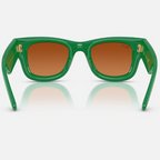 Ray Ban Men Square Frame Polished Green Sunglasses