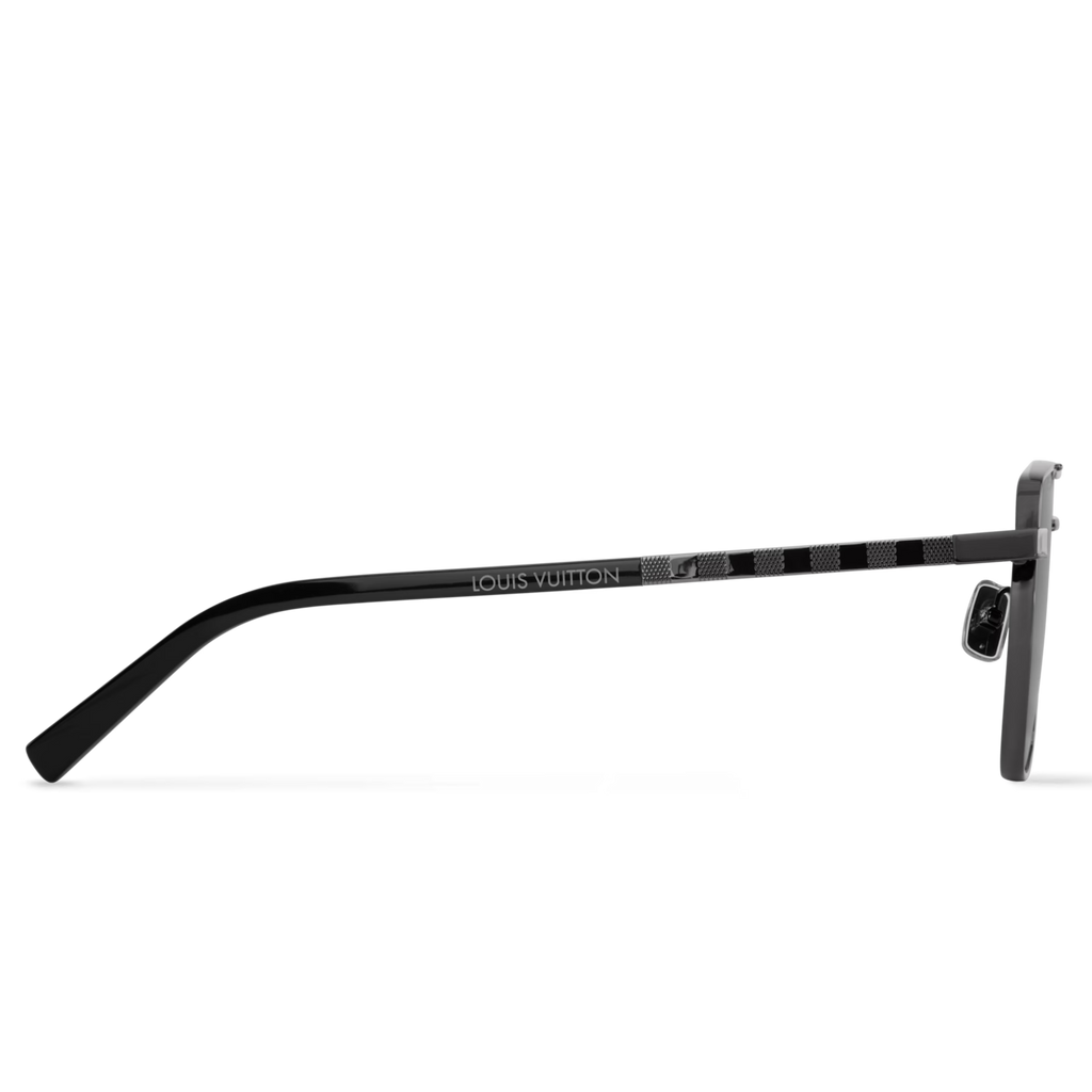 Louis Vuitton Men Square Frame Deep Black Sunglasses