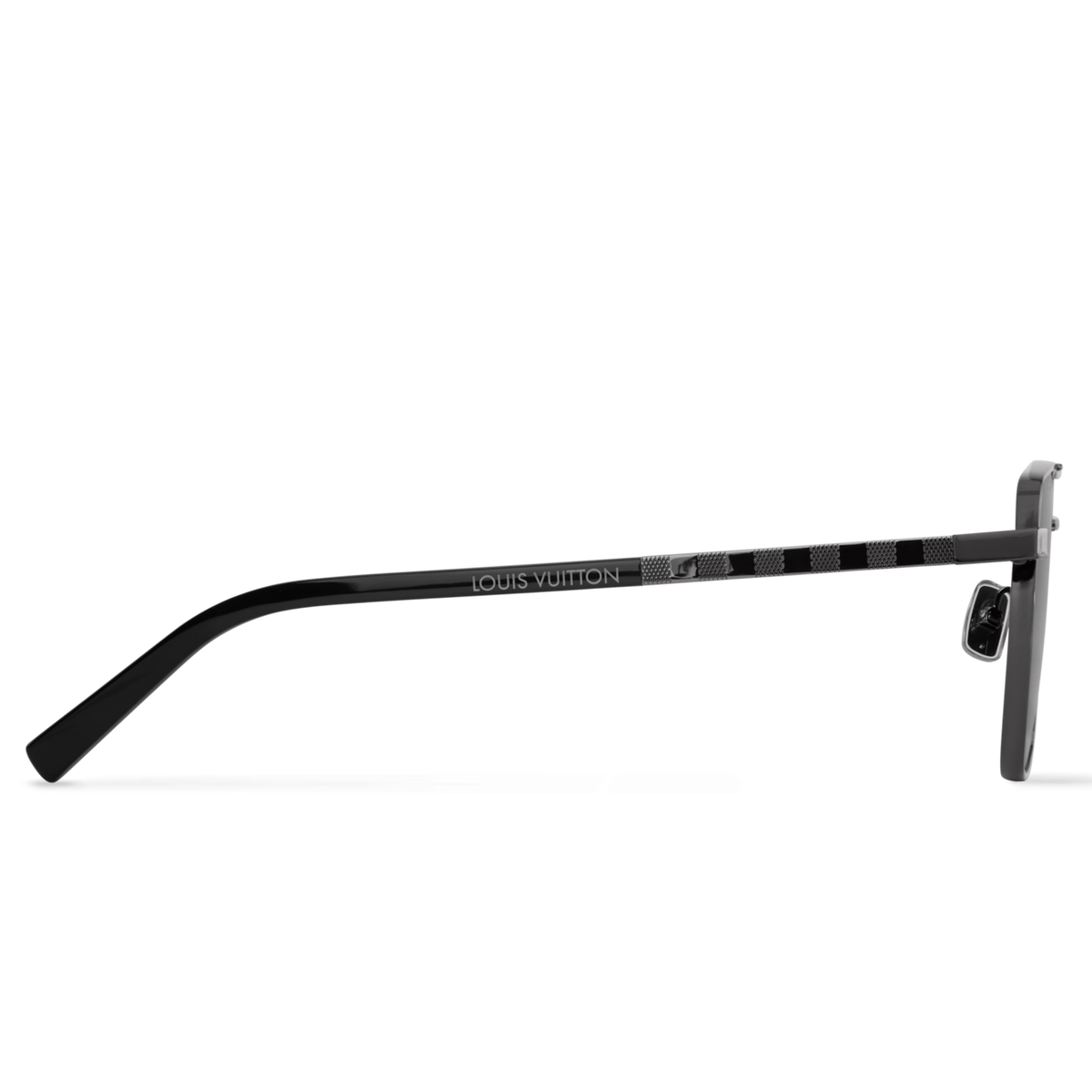 Louis Vuitton Men Square Frame Deep Black Sunglasses