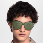 Louis Vuitton Men Square Frame Green Sunglasses