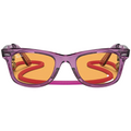 Ray Ban Men Square Frame Polished Transparent Violet Sunglasses