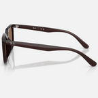 Ray Ban Men Square Frame Polished Opal Brown Sunglasses
