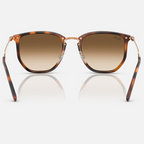 Ray Ban Men Irregular Frame Polished Transparent Orange Sunglasses