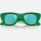 Ray Ban Men Square Frame Polished Green Sunglasses