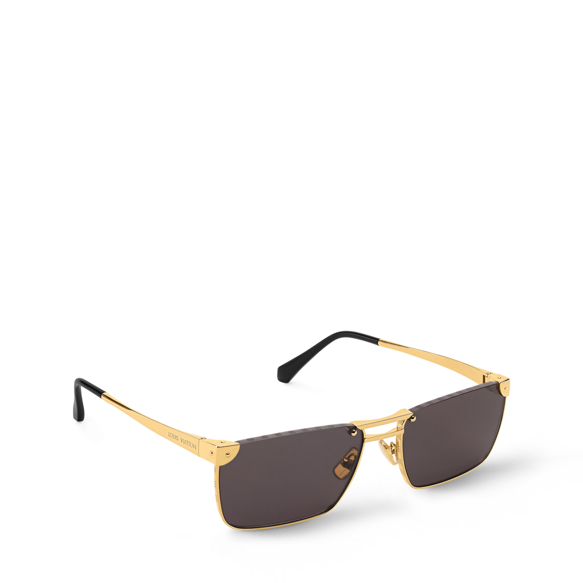 Louis Vuitton Men Square Frame Gold Sunglasses