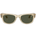 Ray Ban Men Square Frame Polished Beige Sunglasses
