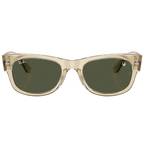 Ray Ban Men Square Frame Polished Beige Sunglasses