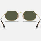 Ray Ban Men Irregular Frame Shiny Deep Gold Sunglasses