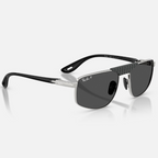 Ray Ban Men Irregular Frame Shiny Old Silver Sunglasses